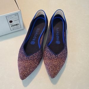 Rothy's Midnight Metallic Point ⭐Rare⭐ Flats EUC